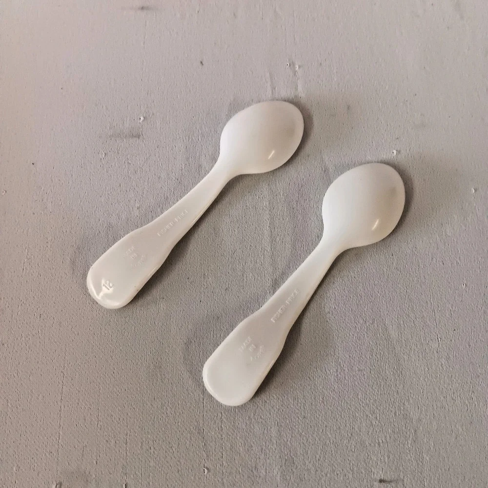 Fisher Price Toy Spoons Vintage White Plastic Doll Accessories Replacement‎ 2pc